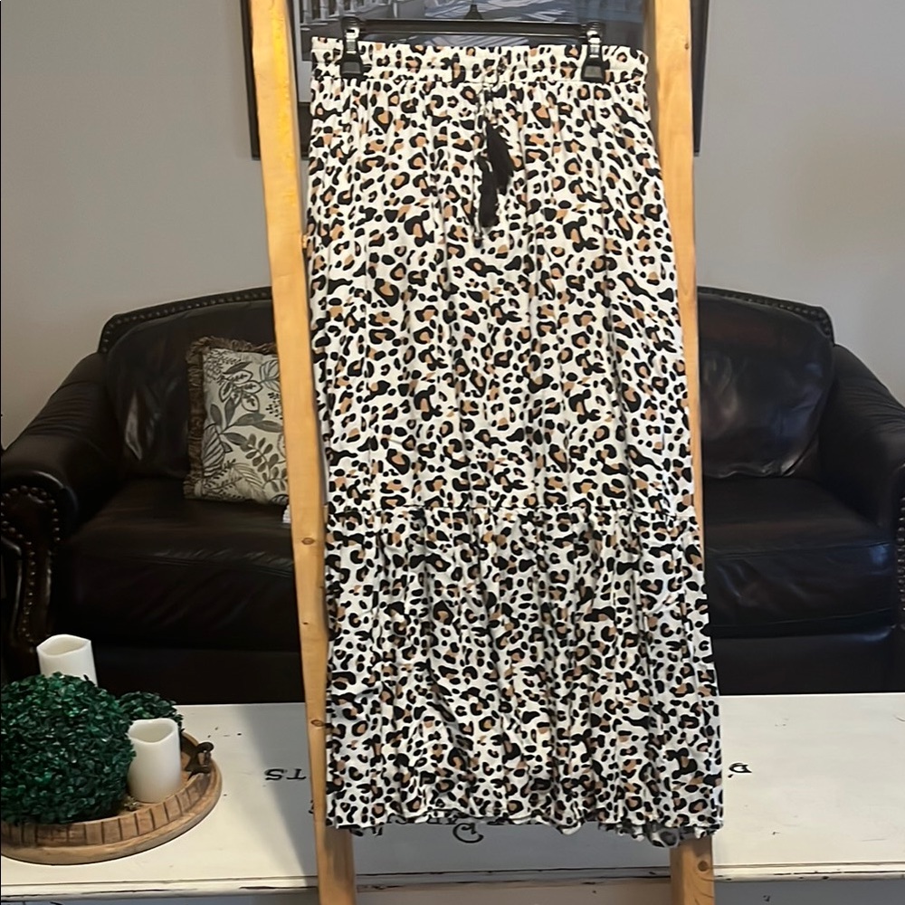 Leopard Print Maxi Skirt